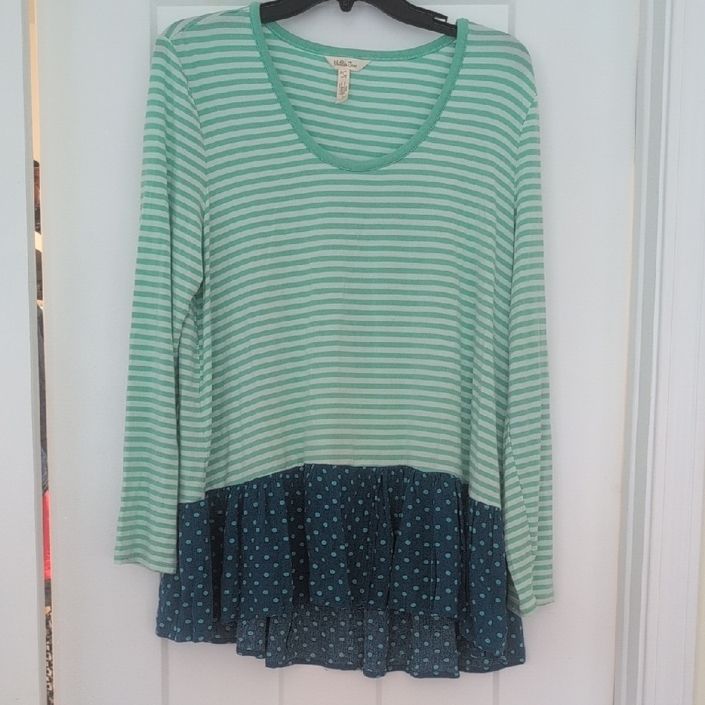 Matilda Jane Mint Striped Long Sleeve Top